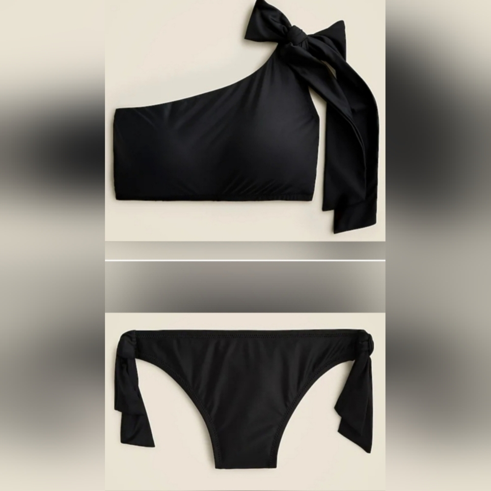 XXL/XXL J. Crew Tie One Shoulder Bikini Top Tie Hipster Full Coverage Bikini Set
